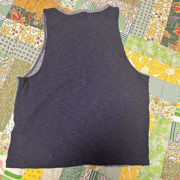 Rag & Bone Washed Navy Racerback Tank Top - Picture 2 of 6